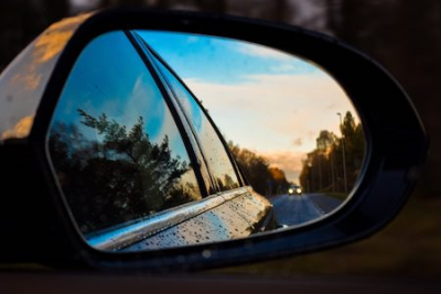 Are you driving using the rear-view mirror?